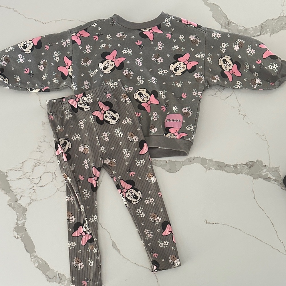 Disney Baby Gray and Pink Apparel